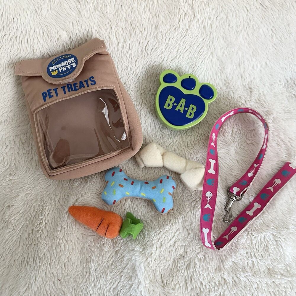 Build A Bear Workshop Promise Pets Treat Bag Brush Pink Leash Plush Accessories